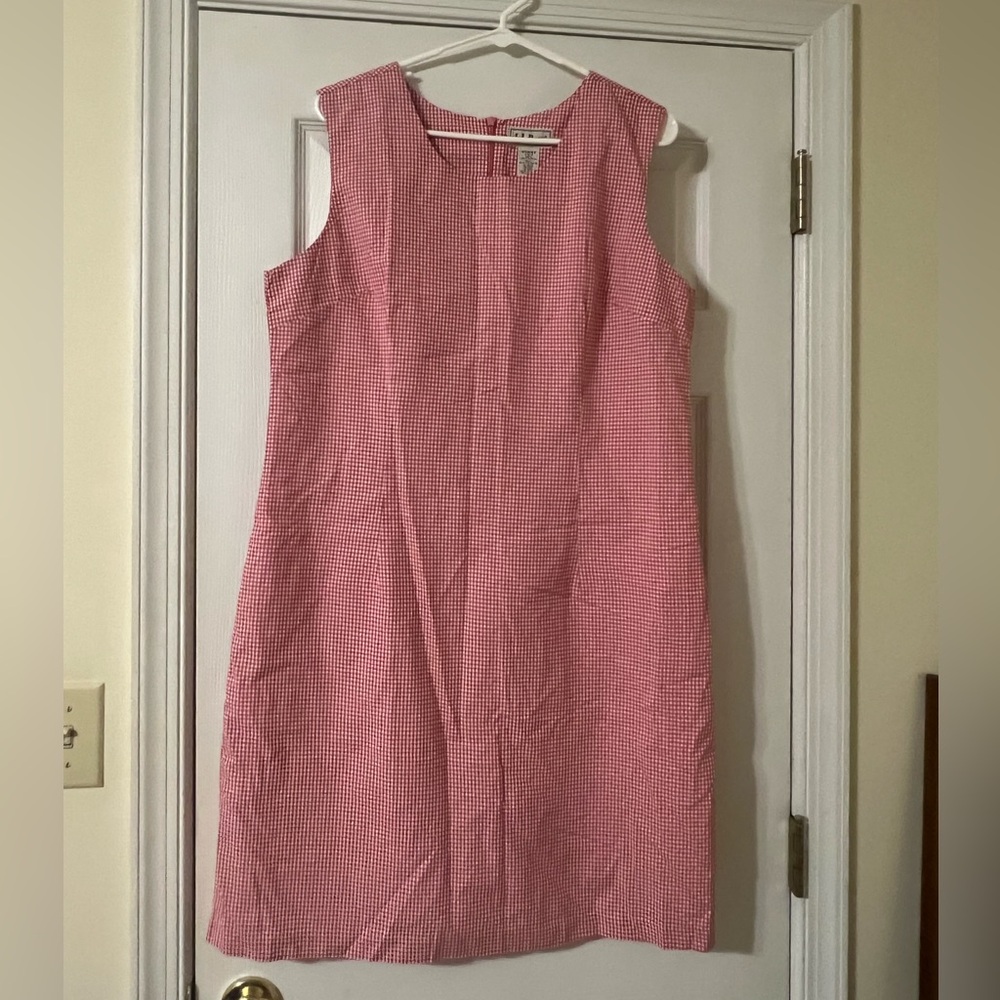 Talbots Size 16 Pink and White Checkered Dress